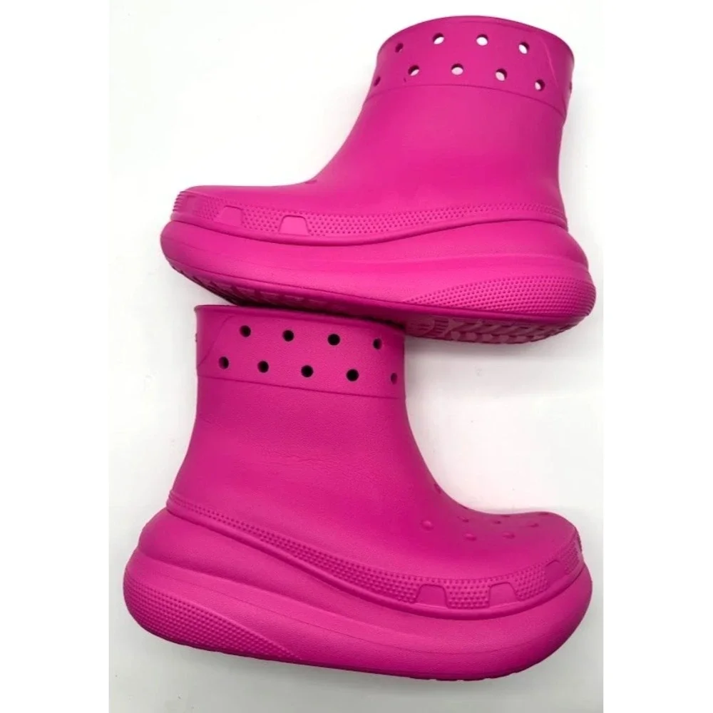 Crocs Crush Rain Boot Pink Women's M7 W9 Waterproof Ankle Boots Rubber C21